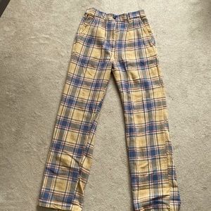 OBEY organic high waist plaid pants